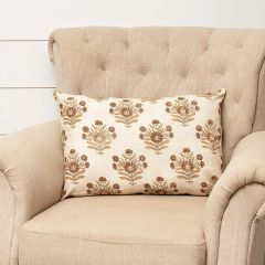Floral Block Print Lumbar Pillow
