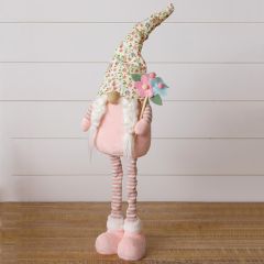 Floral Hat Standing Gnome Figure
