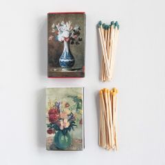 Floral Matchbox With Safety Matches Set of 4