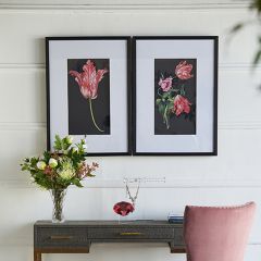 Floral Print Black Frame Wall Art Set of 2