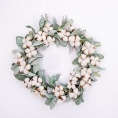 Fluffy Faux Cotton Wreath