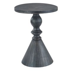 Fluted Fir Wood Accent Table