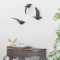 Flying Bird Sculpture Wall Decor Set of 3