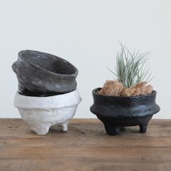 Footed Paper Mache Bowl Set of 3