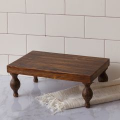 Footed Rustic Wood Table Riser