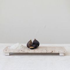 Footed Travertine Serving Board