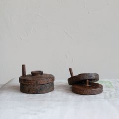 Found Wood Decorative Spice Grinder With Lid
