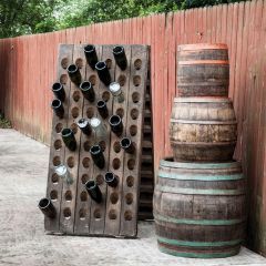 Found Wood Folding French Wine Rack