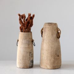Found Wood Rustic Milk Jug Vase
