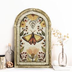 Framed Arch Butterfly Linen Print