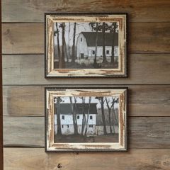 Framed Barn Prints Set of 2