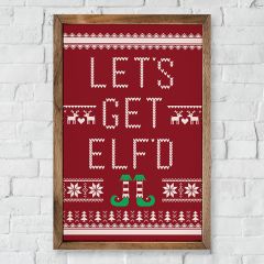 Framed Holiday Farmhouse Elf Sign