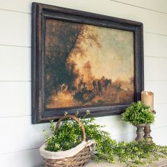 Framed Horse Print With Windmill