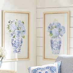 Framed Hydrangeas In Vase Print Set of 2