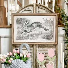 Framed Leaping Rabbit Print
