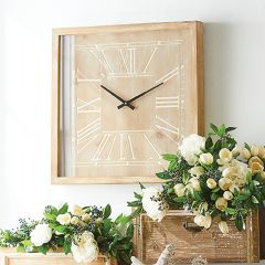 Framed Square Wood Wall Clock