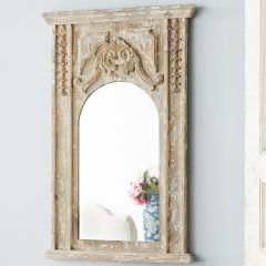 French Antiqued Champagne Mirror
