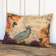 French Country Blue Bird Pillow