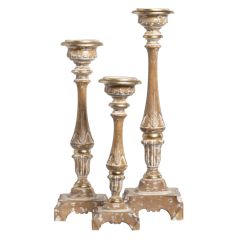 French Country Candlestick Set of 3