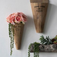 French Country Cone Wall Planters Set of 2