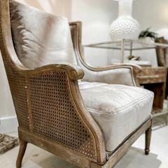 French Country Farmhouse Cushioned Armchair