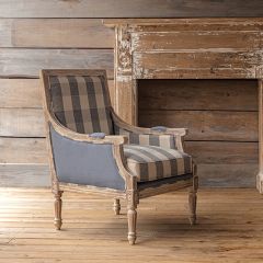 French Country Fireside Cushioned Armchair