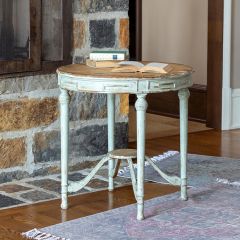 French Country Painted Round Accent Table