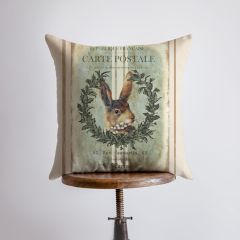 French Country Rabbit Head Accent Pillow