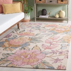 Fresh Blooms Ivory/Pink Area Rug