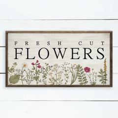 Fresh Cut Flowers Floral Whitewash Wall Art