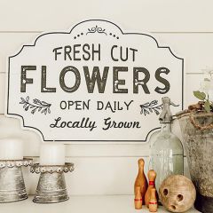 Fresh Cut Flowers Wall Sign