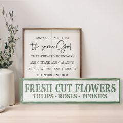Fresh Cut Flowers Wood Wall Sign