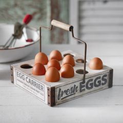 Fresh Eggs Wooden Carrier With Handle