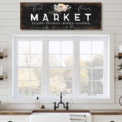 Fresh Flower Market Canvas Sign