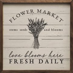 Fresh Flower Market Daily Greenery Whitewash Wall Sign