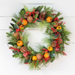Fruit And Pinecone Harvest Wreath