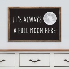 Full Moon Black Framed Sign