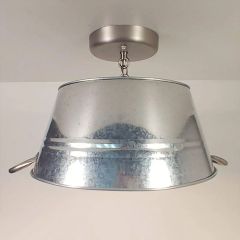 Galvanized Metal Wash Tub Light Fixture