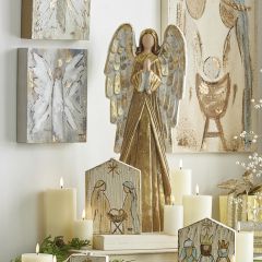 Gilded Praying Guardian Angel Figurine