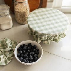 Gingham Check Reversible Bowl Cover Set of 3