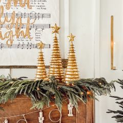 Glamorous Gold Cone Christmas Trees Set of 3