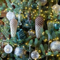 Glass Cone Woodland Christmas Ornament