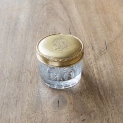 Glass Cosmetic Jar With Brass Lid