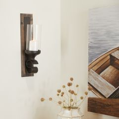Glass Cylinder Candle Holder Wall Sconce