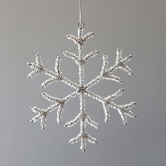 Glass Snowflake Beaded Ornament Set of 3