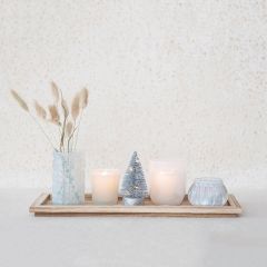 Glass Votive Holders With Wood Tray