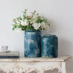 Glazed Terracotta Cylinder Vase