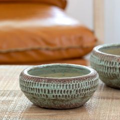 Glazed Yuma Pattern Ceramic Bowl