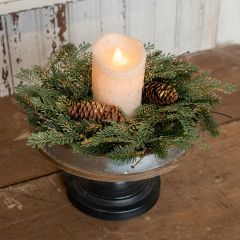 Glittered Cedar And Pinecone Candle Wreath