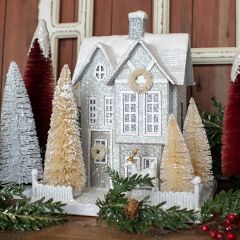 Glittered Gabled Holiday House